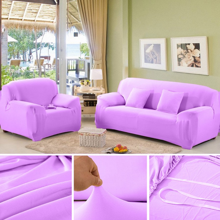 Light Purple Jersey  Fitted Sofa Cover Set | Comfortable Couch Cover | 3 Seater | 2 Seater | 1 Seater | 5,6 & 7 Seater Sets | Narmo Gudaz	